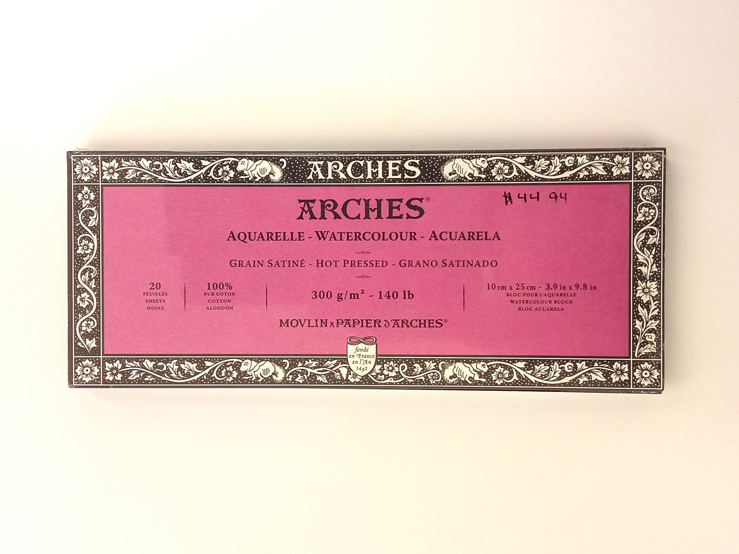 ARCHES Watercolor - Acuarela, Hot Pressed, 20 Sheets, 300gsm, 10x25cm - 3.9x9.8