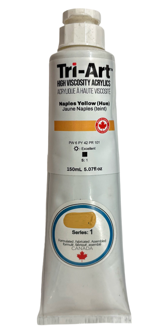 Tri-Art Naples Yellow (Hue) High Viscosity Acrylic Paint, 150ml tube