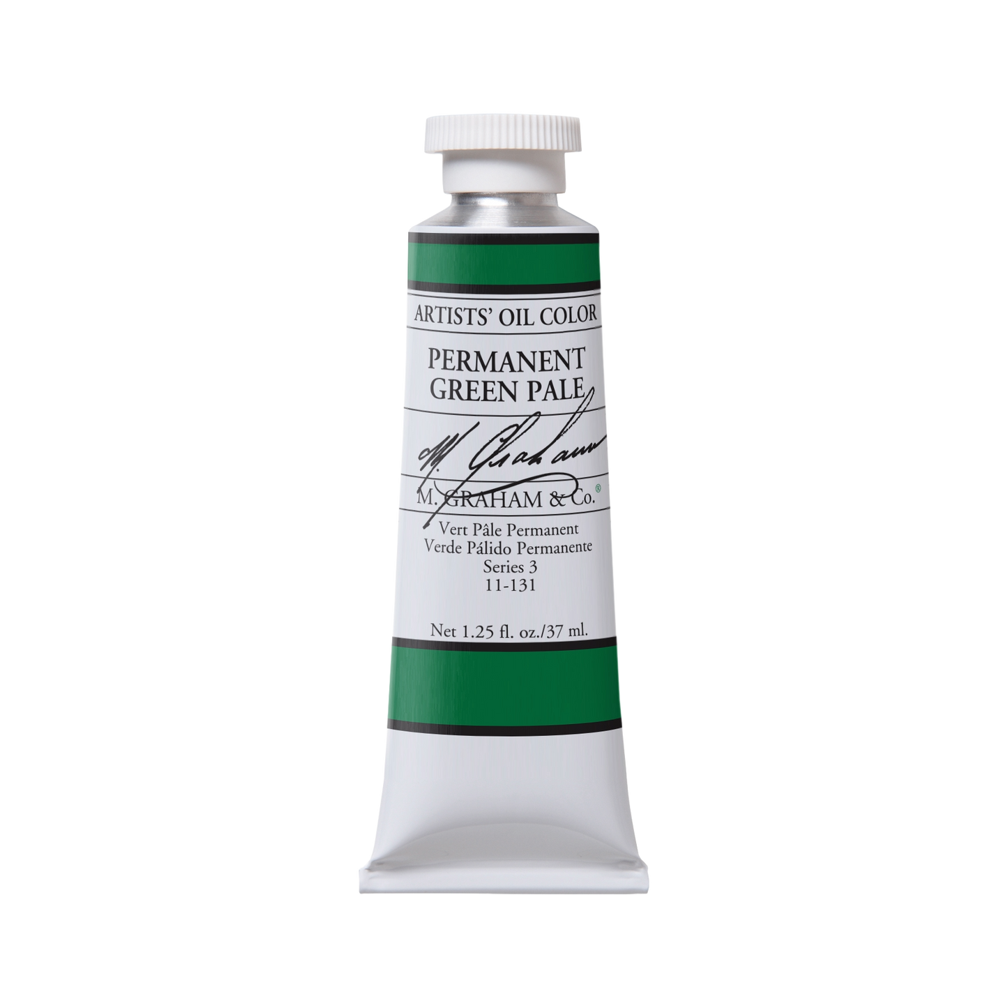 M.Graham Permanent Green Pale Oil Paint 37ml - Professional Artist Quality
