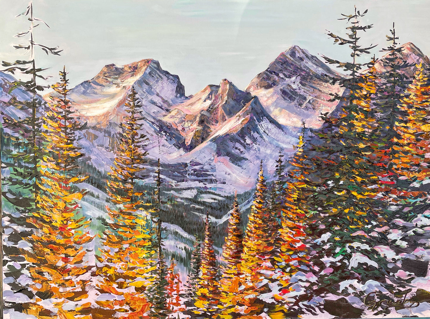 Original Acrylic Painting by artist Teresa Grasby - "Alpine gold II", 30" x 40"