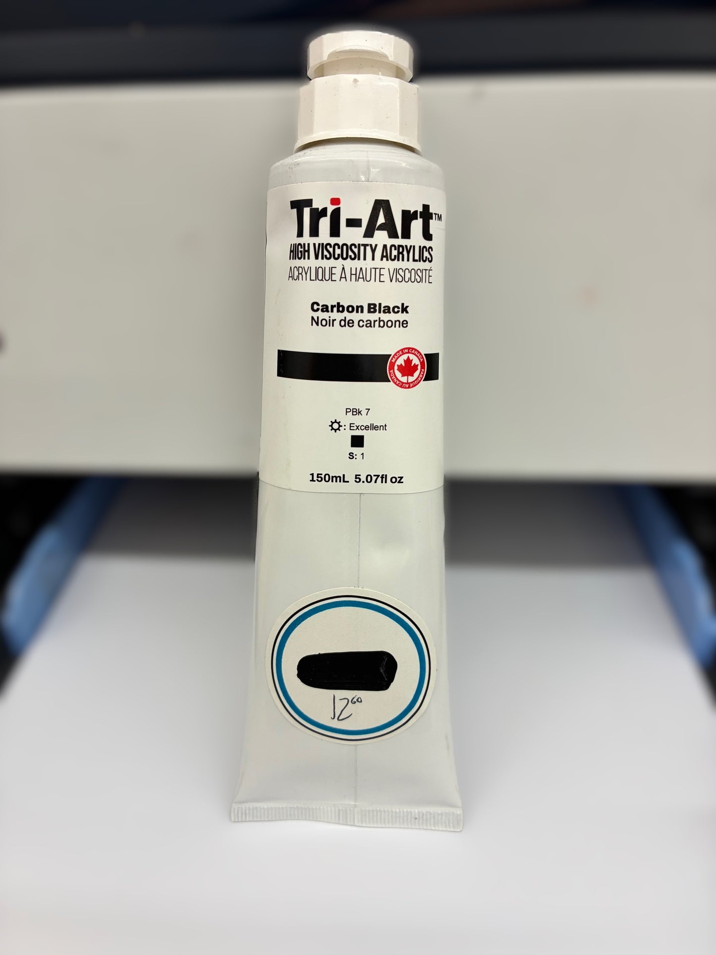 Tri-Art High Viscosity Carbon Black Acrylic 150ml tube