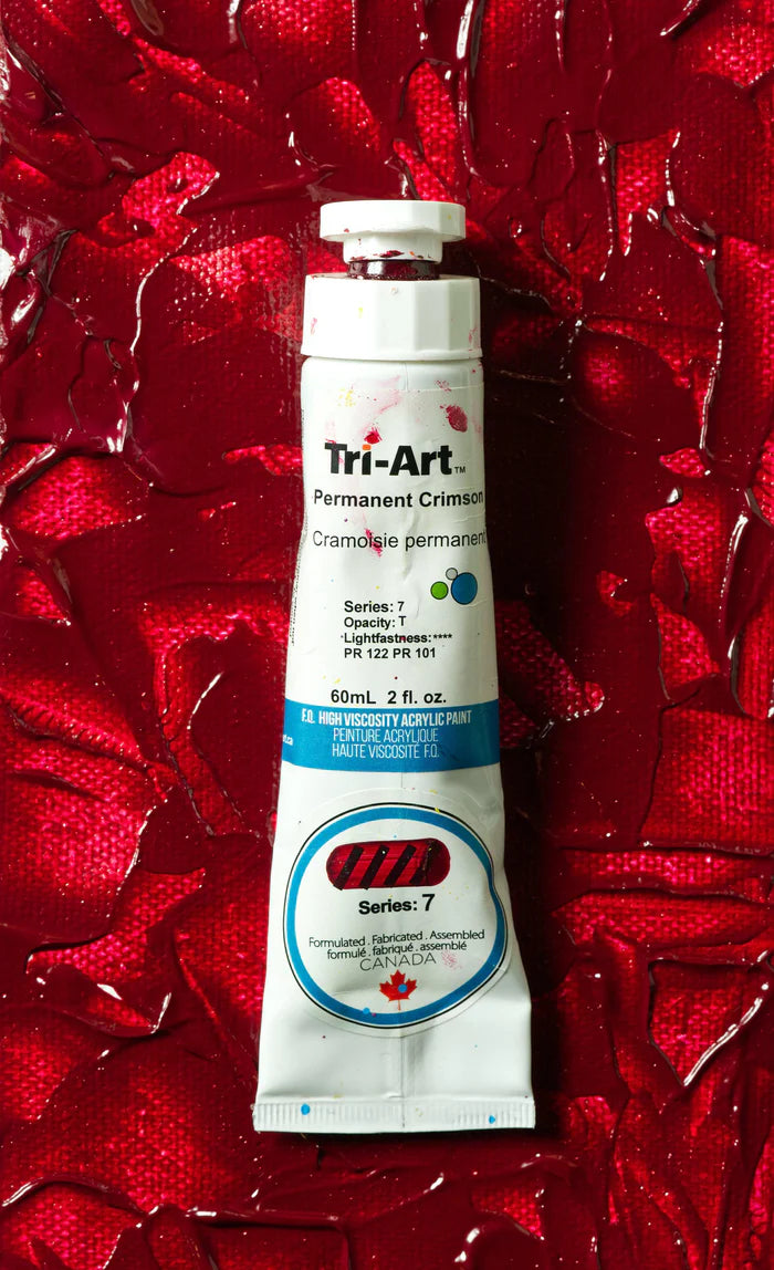 Tri-Art High Viscosity Acrylic 500ml jar Permanent Crimson