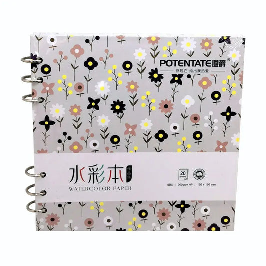 Potentate Spiral Bound Watercolor Book (300gsm, 260x260mm, 20 sheets)