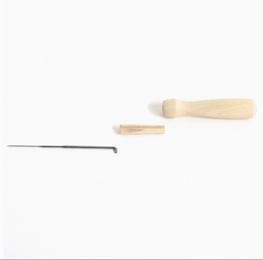 Hawthorn Handmade Wooden Felting Needle Holder (with one needle)