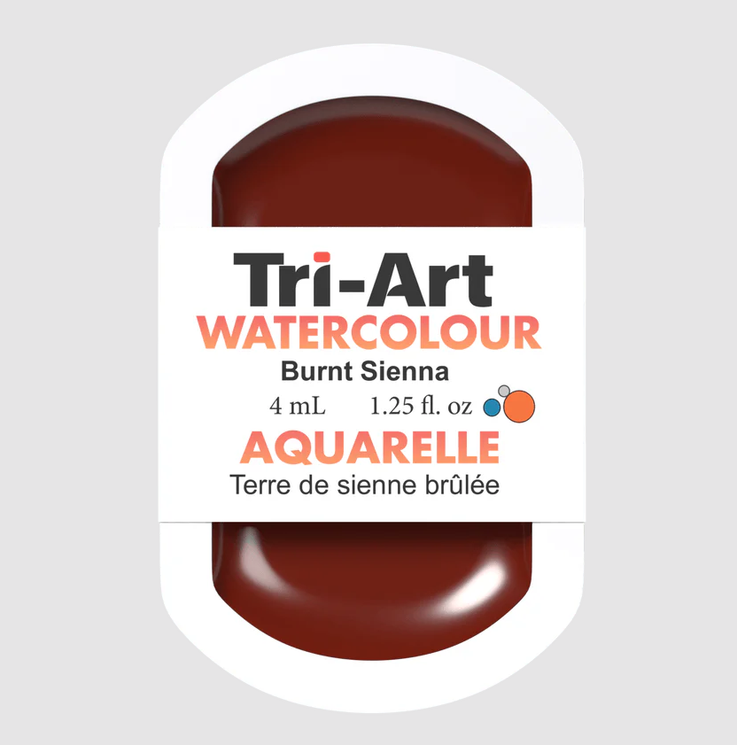 Tri-Art Watercolour 4mL Pan, Burnt Sienna (Series 1)