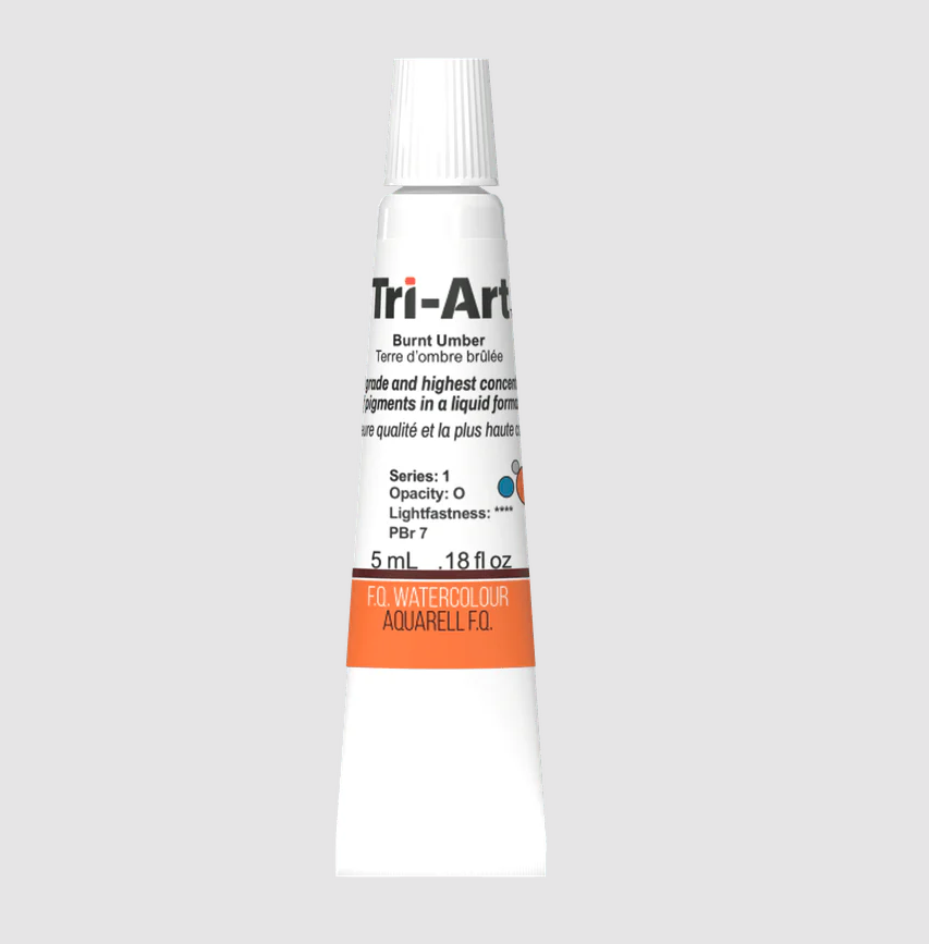 Tri-Art Watercolour 5ml Tube, Burnt Umber (Series 1)
