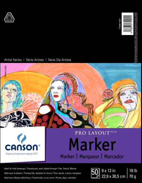 DRAWING - Canson Pro Layout Marker Paper, 9" x 12"