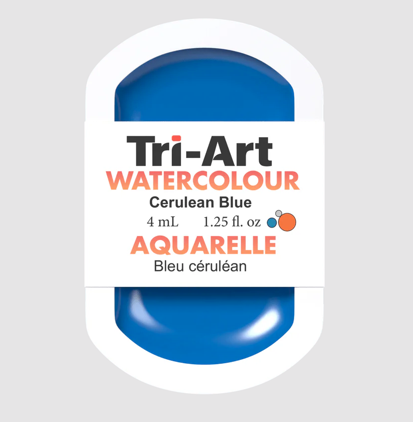 Tri-Art Watercolour 4ml Pan, Cerulean Blue (Series 3)