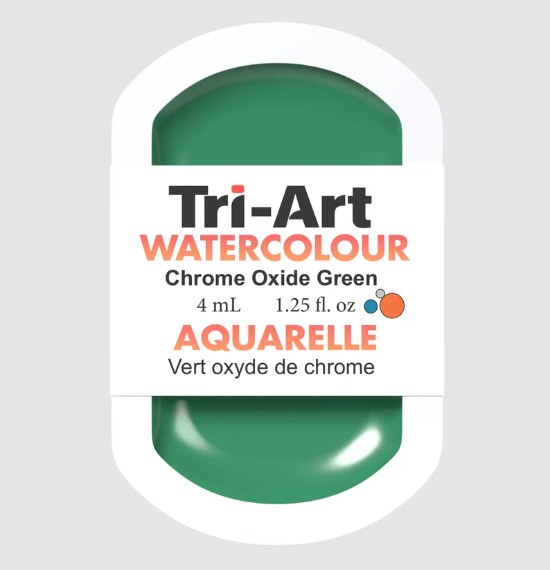 Tri-Art Watercolour 4mL Pan, Chrome Oxide Green (Series 2)