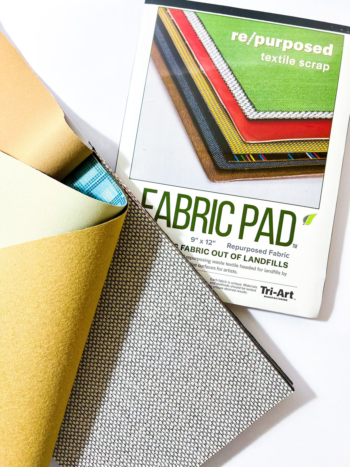 Repurposed Textile Scrap Fabric Pad (15 Sheets, 9"x12"in)