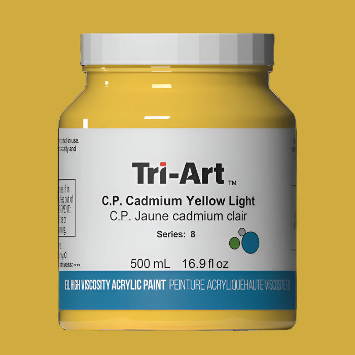 Tri-Art High Viscosity Acrylic 500ml Jar Cadmium Yellow Light 45.20