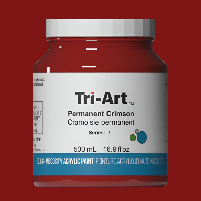 Tri-Art High Viscosity Acrylic 500ml jar Permanent Crimson