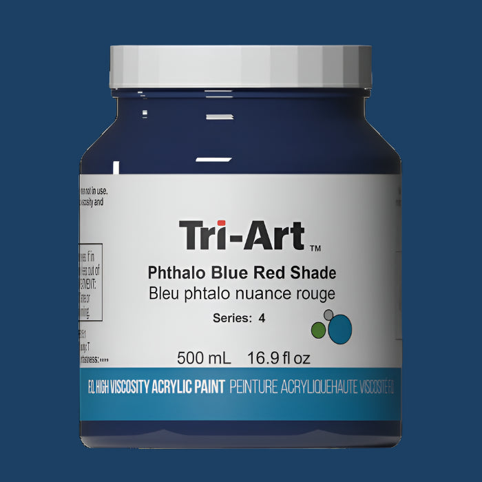 Tri-Art High Viscosity Acrylic Jar 500ml Phthalo Blue Red Shade