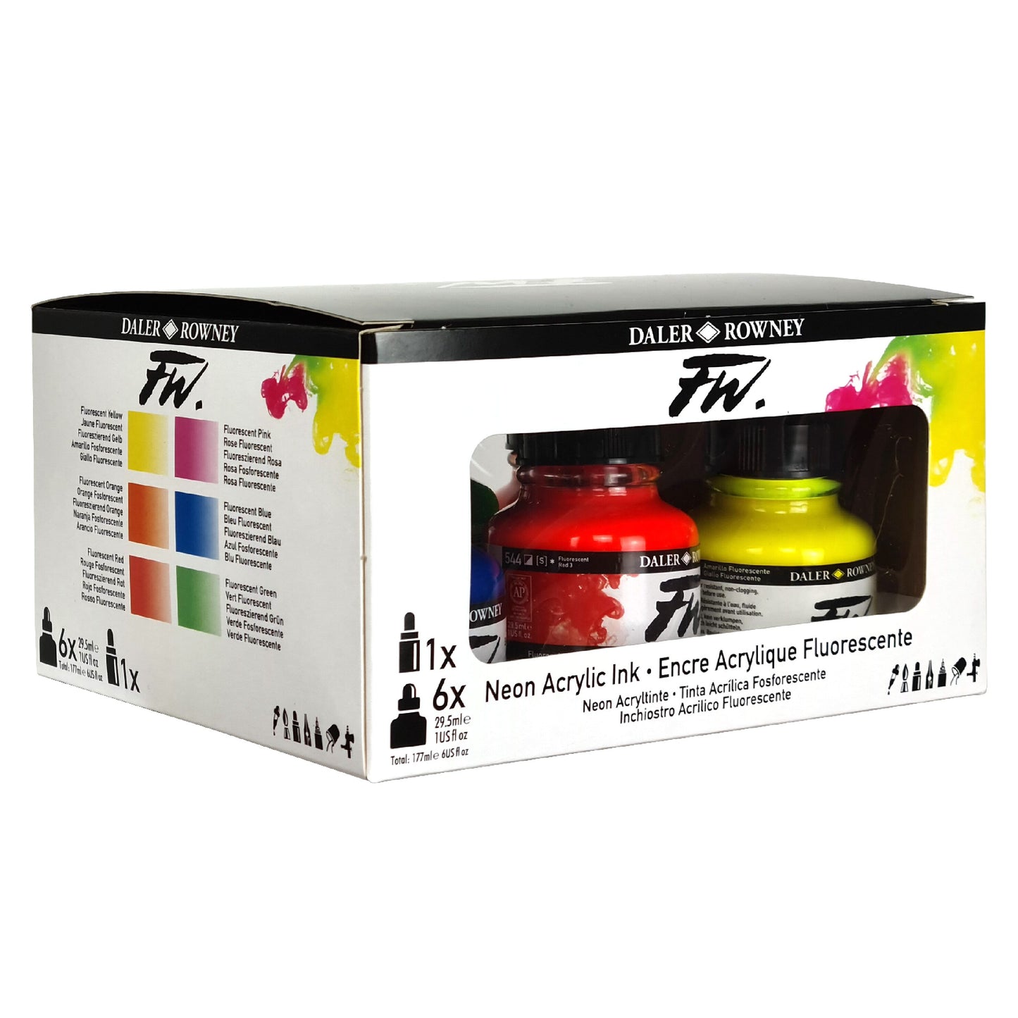 FW. Neon Acrylic Ink (Set of 6)