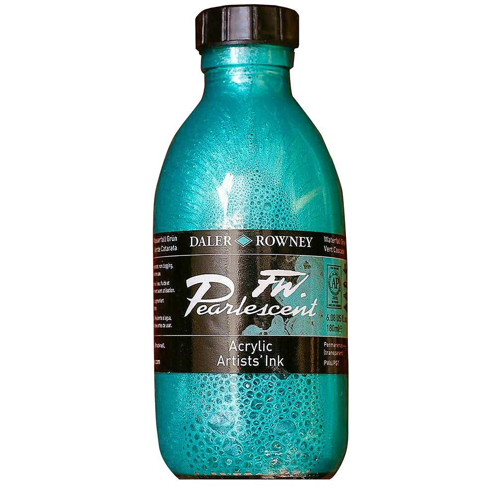 FW. Pearlescent Acrylic Ink (Waterfall Green) (180ml/6.08oz)