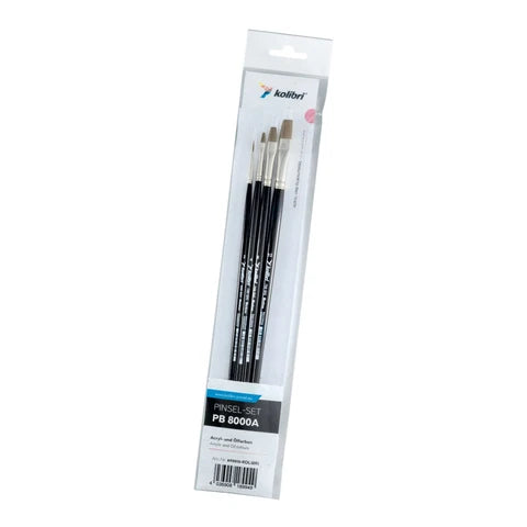 Kolibri Acrylic and Oil Synthetic Brush Set (4)