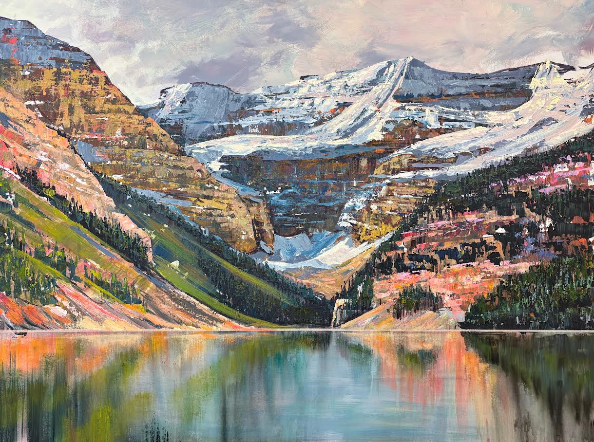 Lovely Lake Louise - 30x40 Original Mountain Landscape Painting