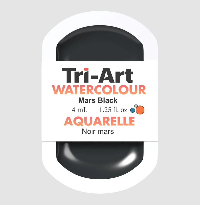 Tri-Art Watercolour 4mL Pan, Mars Black (Series 1)