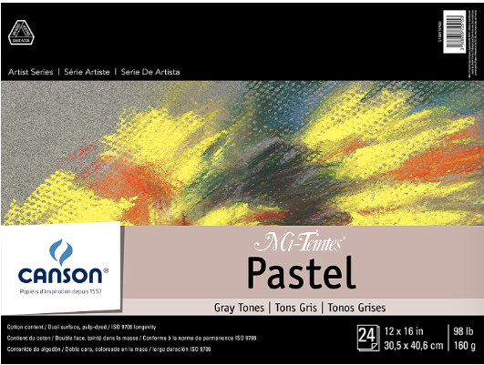 PAPER - Canson Mi -Teintes Pastel Paper Pad  12" x 16" 160g