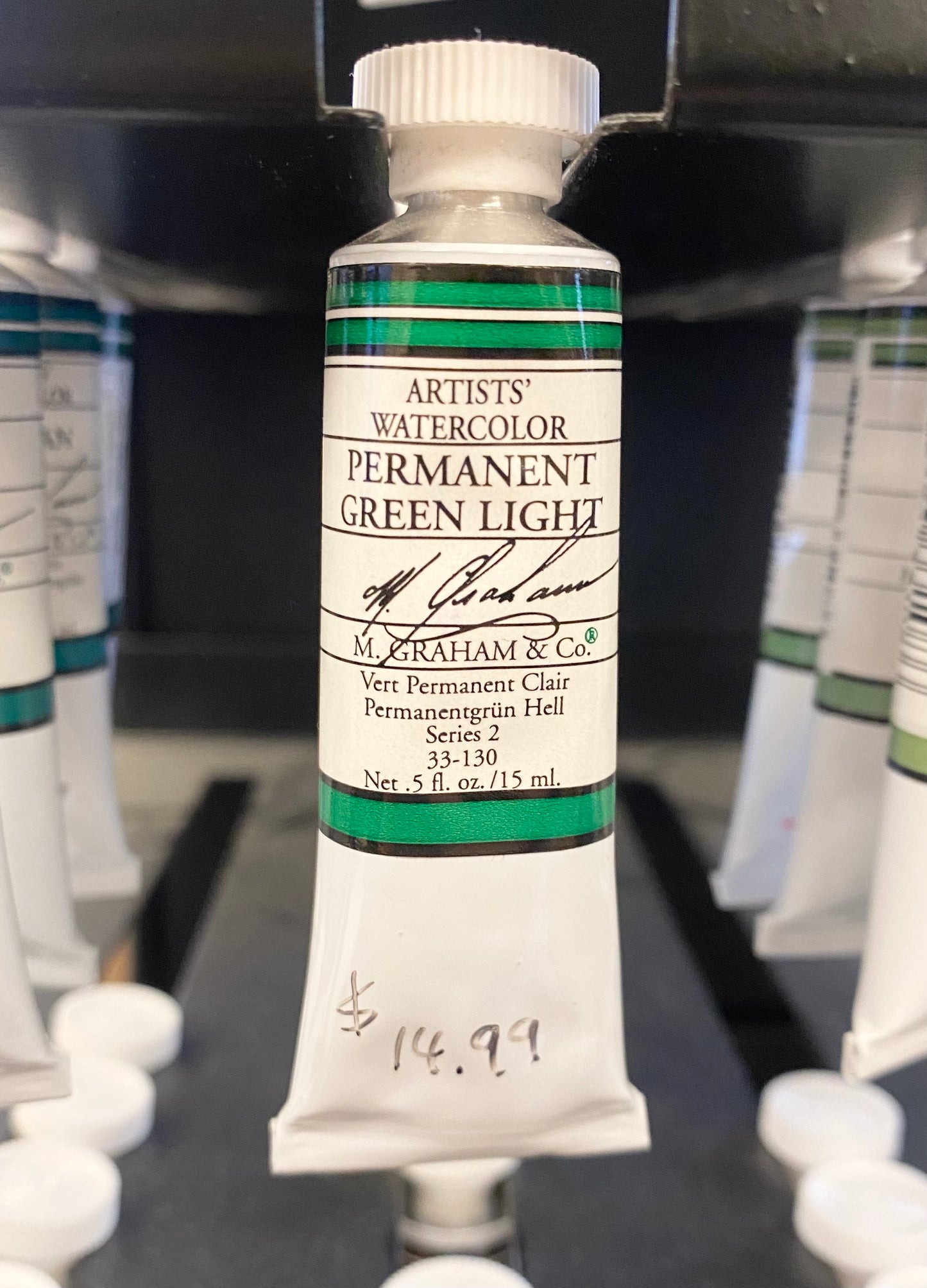 M. Graham Permanent Green Light 0.5 oz (15 ml) Artists' Watercolor
