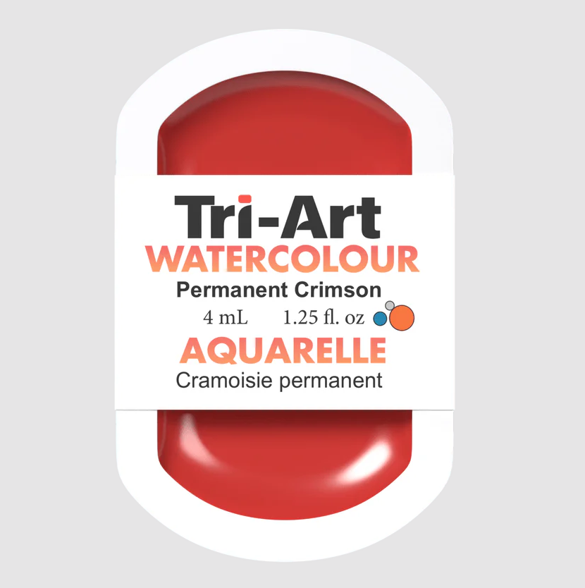 Tri-Art Watercolour 4mL Pan, Permanent Crimson (Series 2)