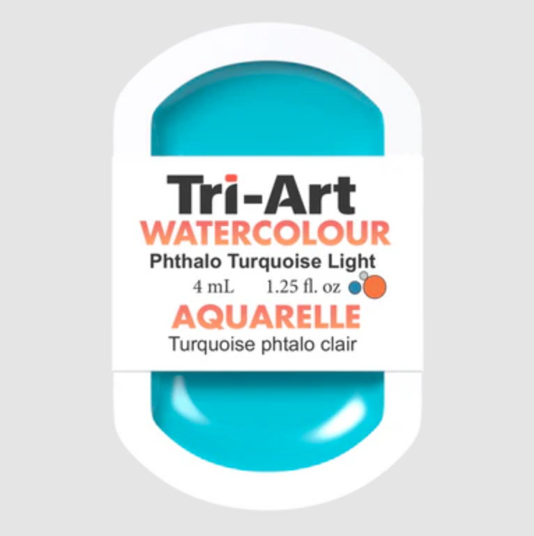Tri-Art Watercolour 4mL Pan, Phthalo Turquoise Light (Series 1)