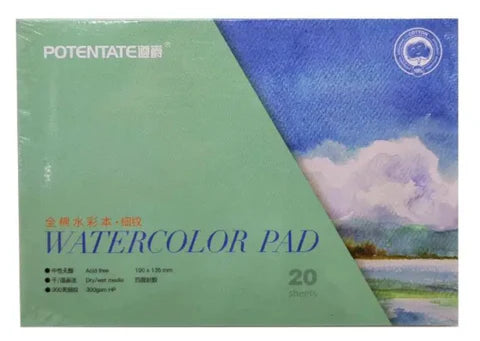 Potentate Hot Press Watercolor Pad (300gsm Cotton Paper, 20 Sheets, 380x270mm)