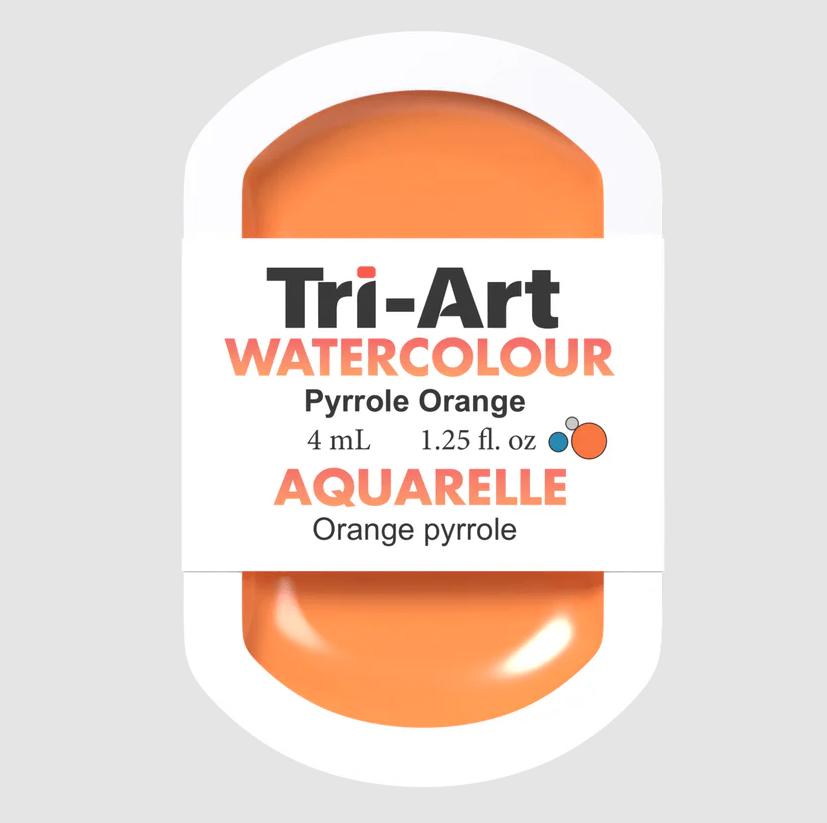 Tri-Art Watercolour 4ml Pan, Pyrrole Orange (Series 3)