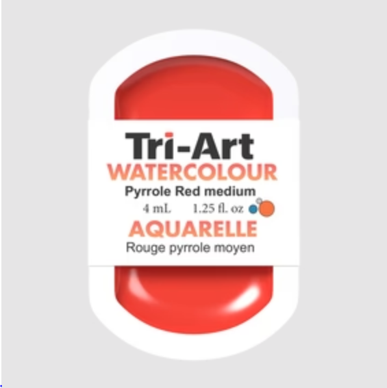 Tri-Art Watercolour 4mL Pan, Pyrrole Red Medium (Series 2)