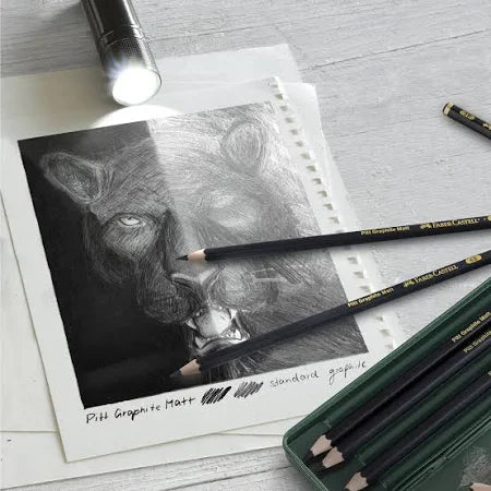 Faber Castell 6 Pitt Graphite Matt Pencils