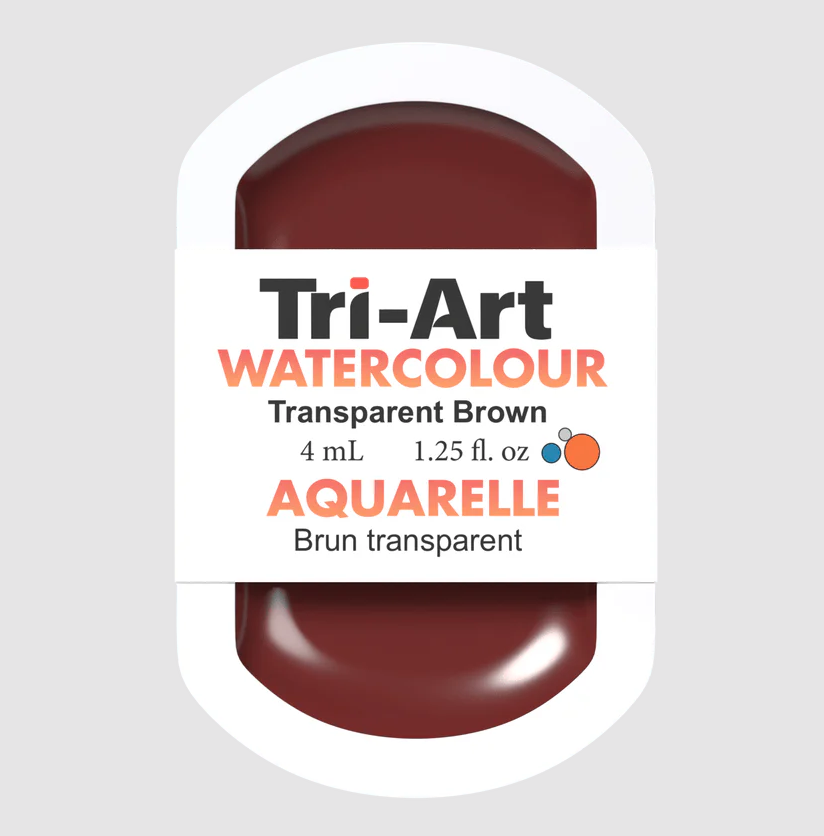 Tri-Art Watercolour 4mL Pan, Transparent Brown (Series 2)