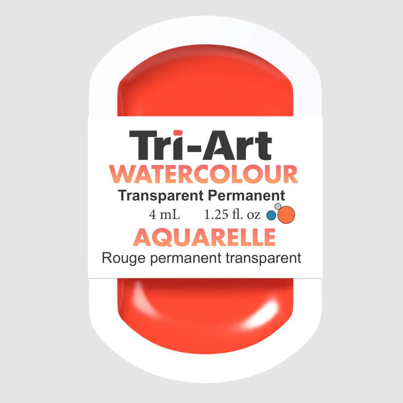 Tri-Art Watercolour 4ml Pan, Transparent Permanent Red Light (Series 3)