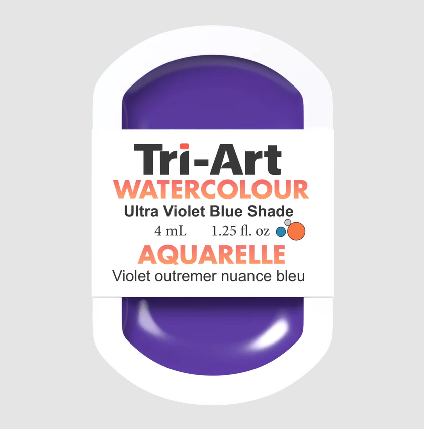 Tri-Art Watercolour 4mL Pan, Ultramarine Violet Blue Shade (Series 2)