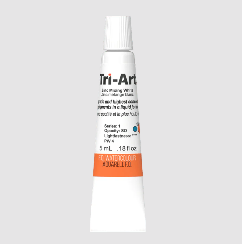 Tri-Art Watercolour 5ml Tube, Zinc Mixing White (Series 1)