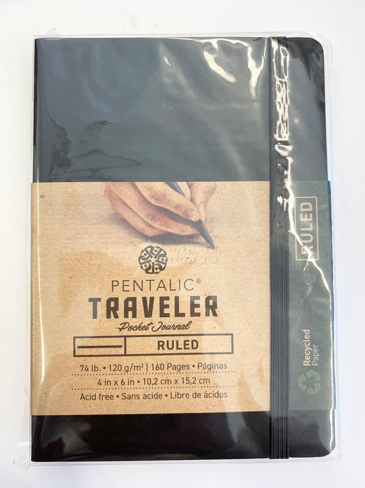 DRAWING SKETCHBOOKS & JOURNALS - Pentalic pocket journal ruled 4"x 6"