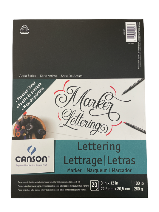 DRAWING PAD - Canson Marker Lettering Pad  9" x 12"