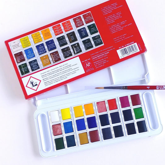 WATERCOLOUR - Lukas aquarell studio half pans set of 24
