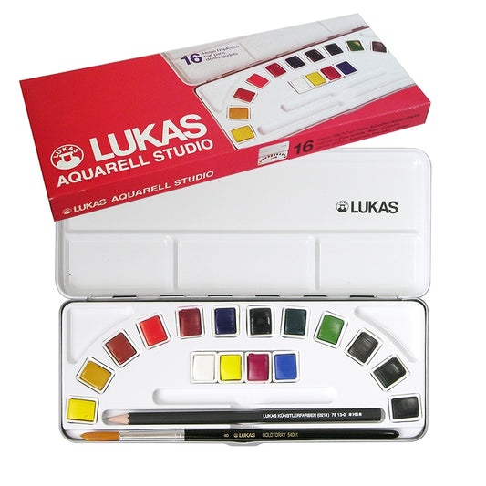 WATERCOLOUR - Lukas aquarell studio set of 16 half pans
