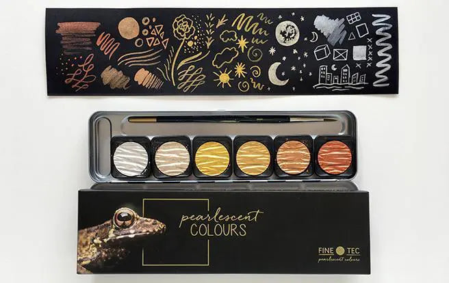 WATERCOLOUR - Fine Tec Pearlescent colours, set of 6