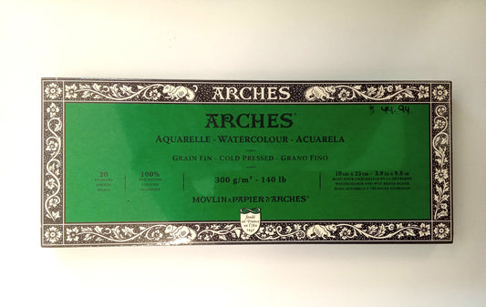 ARCHES Watercolor Paper Pad, Cold Pressed (3.9x9.8in, 20 sheets)