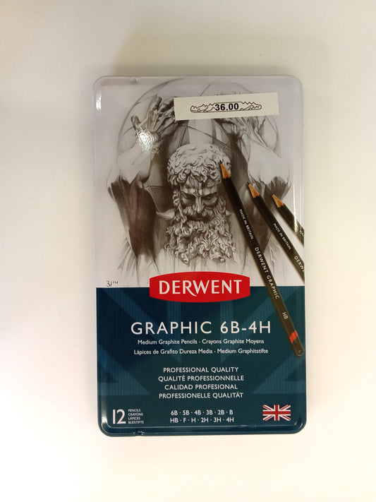 Derwent Graphic 6B-4H Medium Graphite Pencils