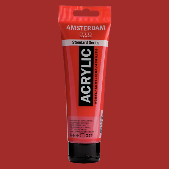 Amsterdam Acrylic Trans Red Med 120ml