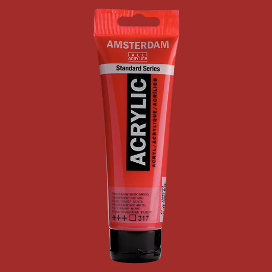 Amsterdam Acrylic Trans Red Med 120ml