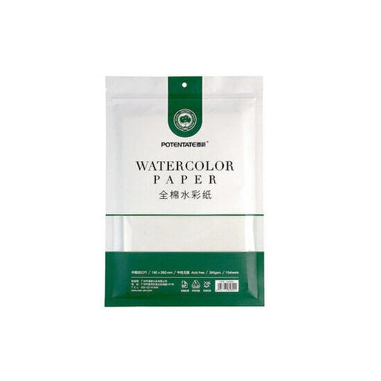 Potentate Watercolor Paper, Cold Press, 10 sheets, 300gsm, 130x190mm