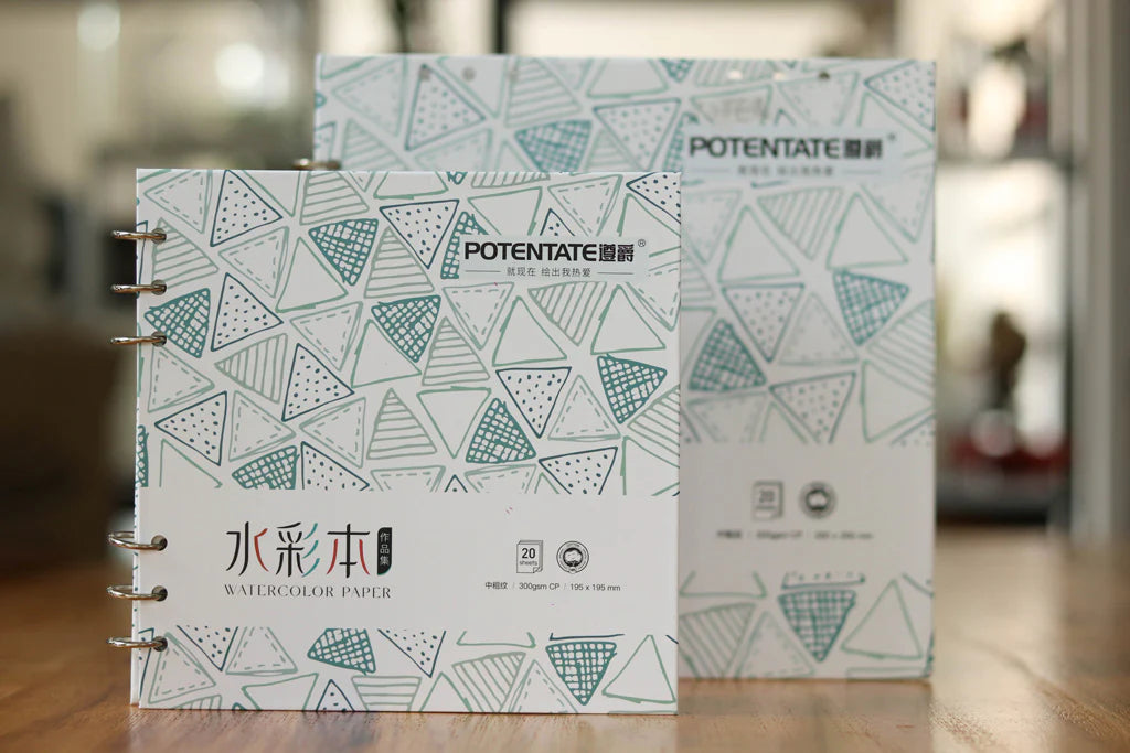 Potentate Watercolor Wire Spiral Bound Paper (300gsm, 260x260mm, 20 sheets)