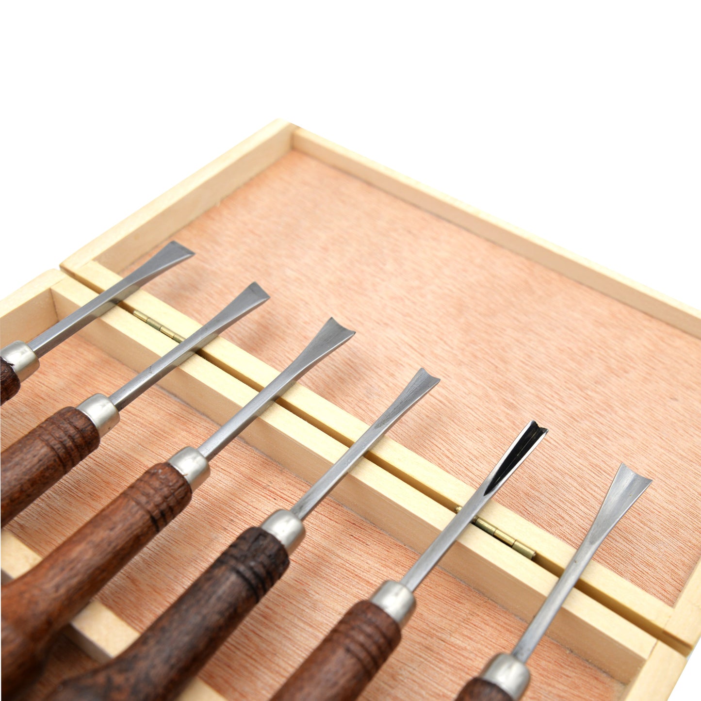 Palm Grip Carving Chisels with Wooden Box - Set Of 6