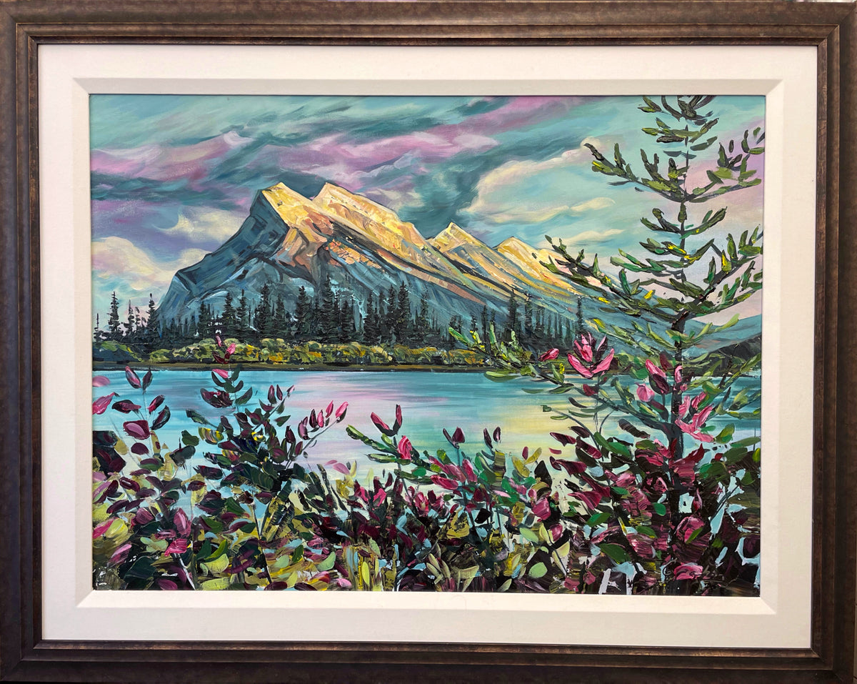 Original Acrylic Painting by artist Teresa Grasby - &quot;Mount Rundle Majestic&quot;, 30&quot; x 40&quot;