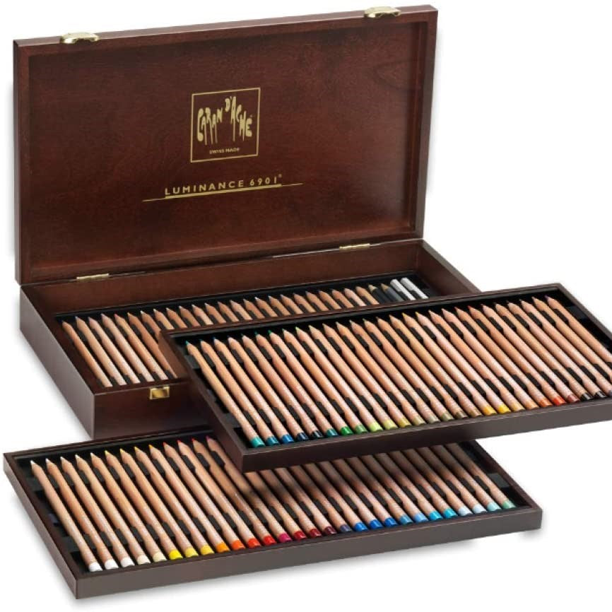 Caran d'Ache - Luminance Coloured Pencil - Wooden Box Set of 76