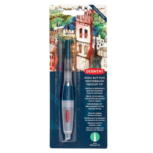 DERWENT - Push Button Waterbrush, Medium Tip, 3mm