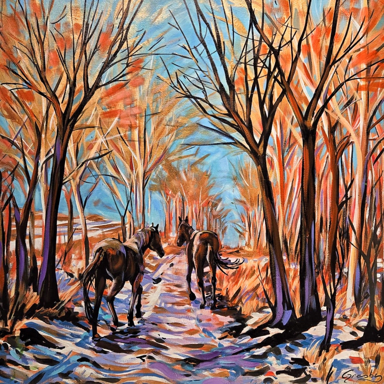 "The Road Home" | 36" x 36" | Original Acrylic Painting by Teresa Grasby
